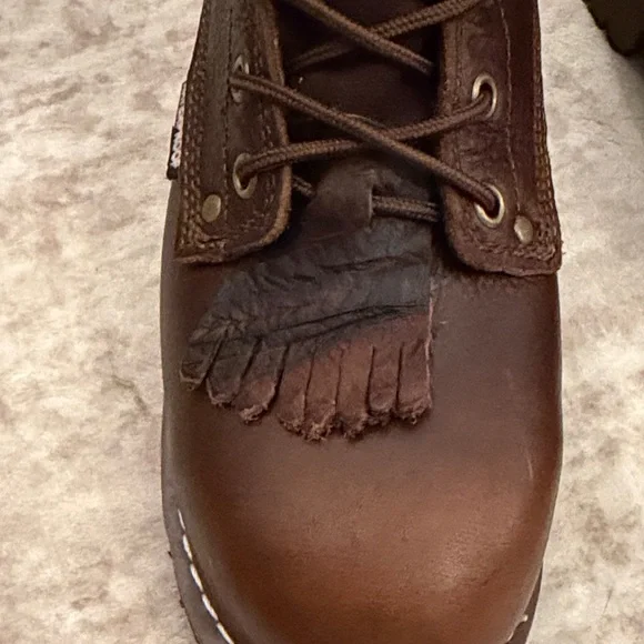 Men's Brown Leather work Boots - Picture 6 of 12